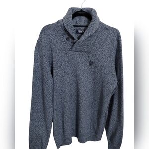 Chaps Men's Large Twist Textured Shawl‎ Collar Cotton Sweater Casual Cardigan